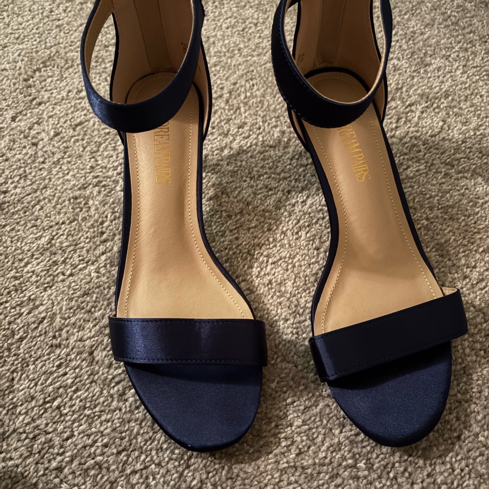Dream Pairs Navy Heeled Sandals